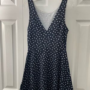 H&M navy polka-dot skater dress